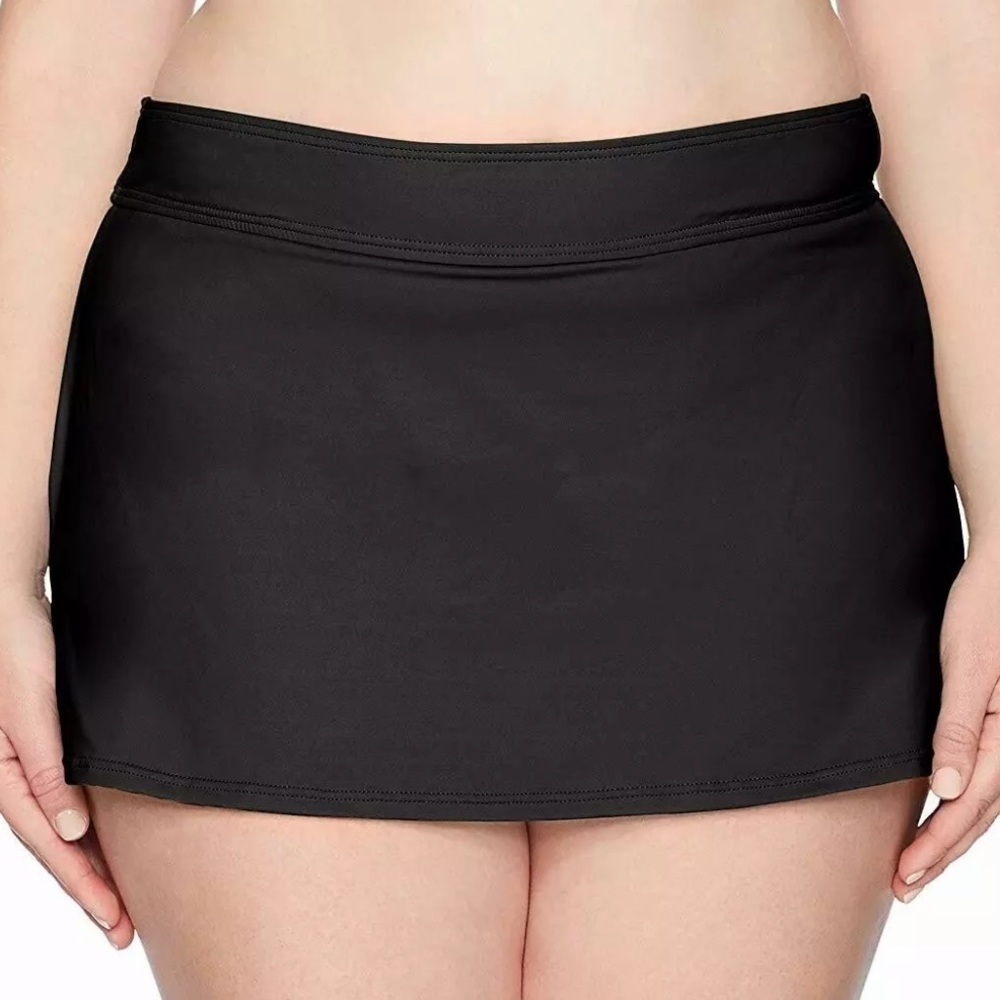 ANNE Cole Plus Size Skirted Bikini Swim Bottom